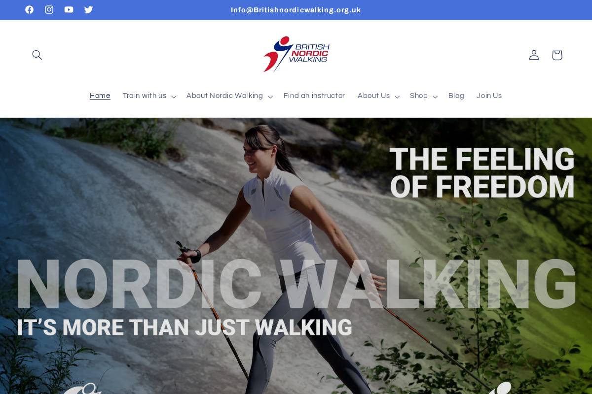 British Nordic Walking CIC homepage screenshot