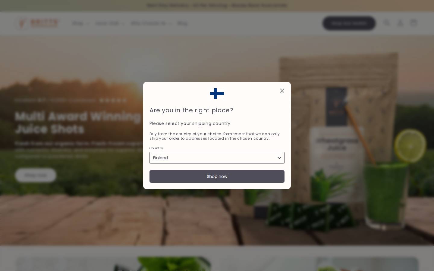 brittsuperfoods.com homepage screenshot