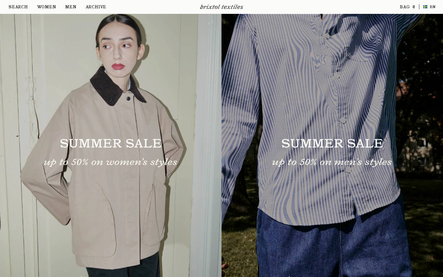 brixtoltextiles.com homepage screenshot