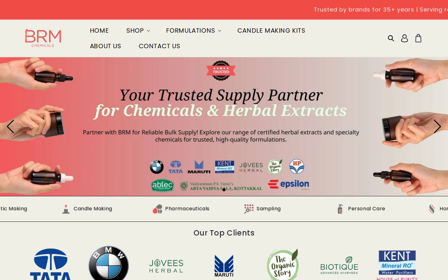 brmchemicals.com homepage screenshot