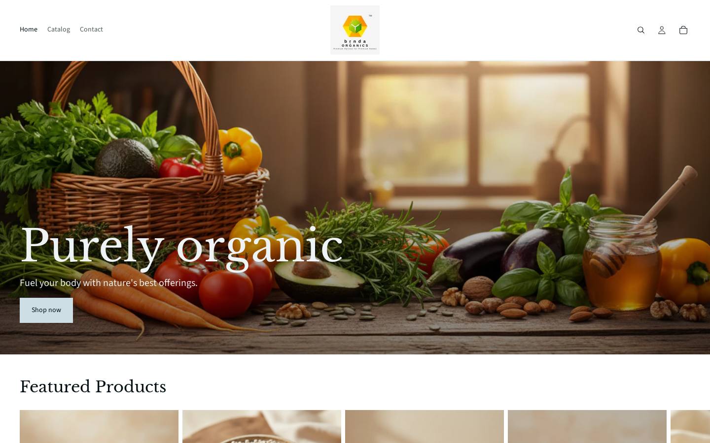 brndaorganics.com homepage screenshot