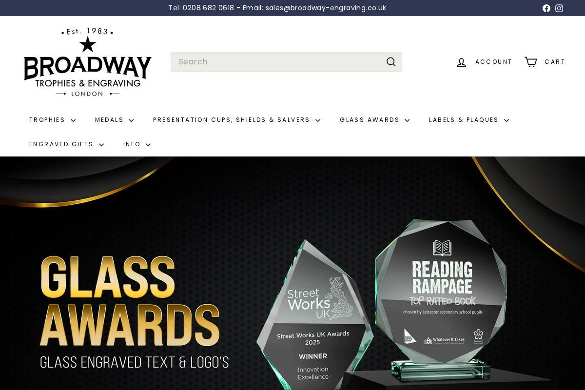 broadway-engraving.co.uk homepage screenshot