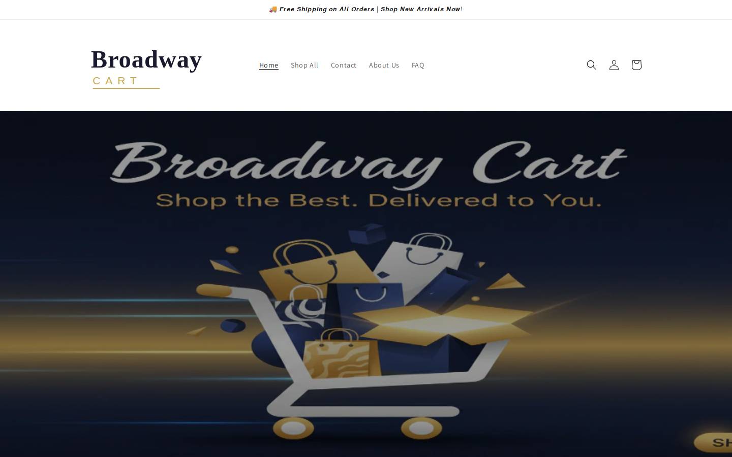 broadwaycart.com homepage screenshot