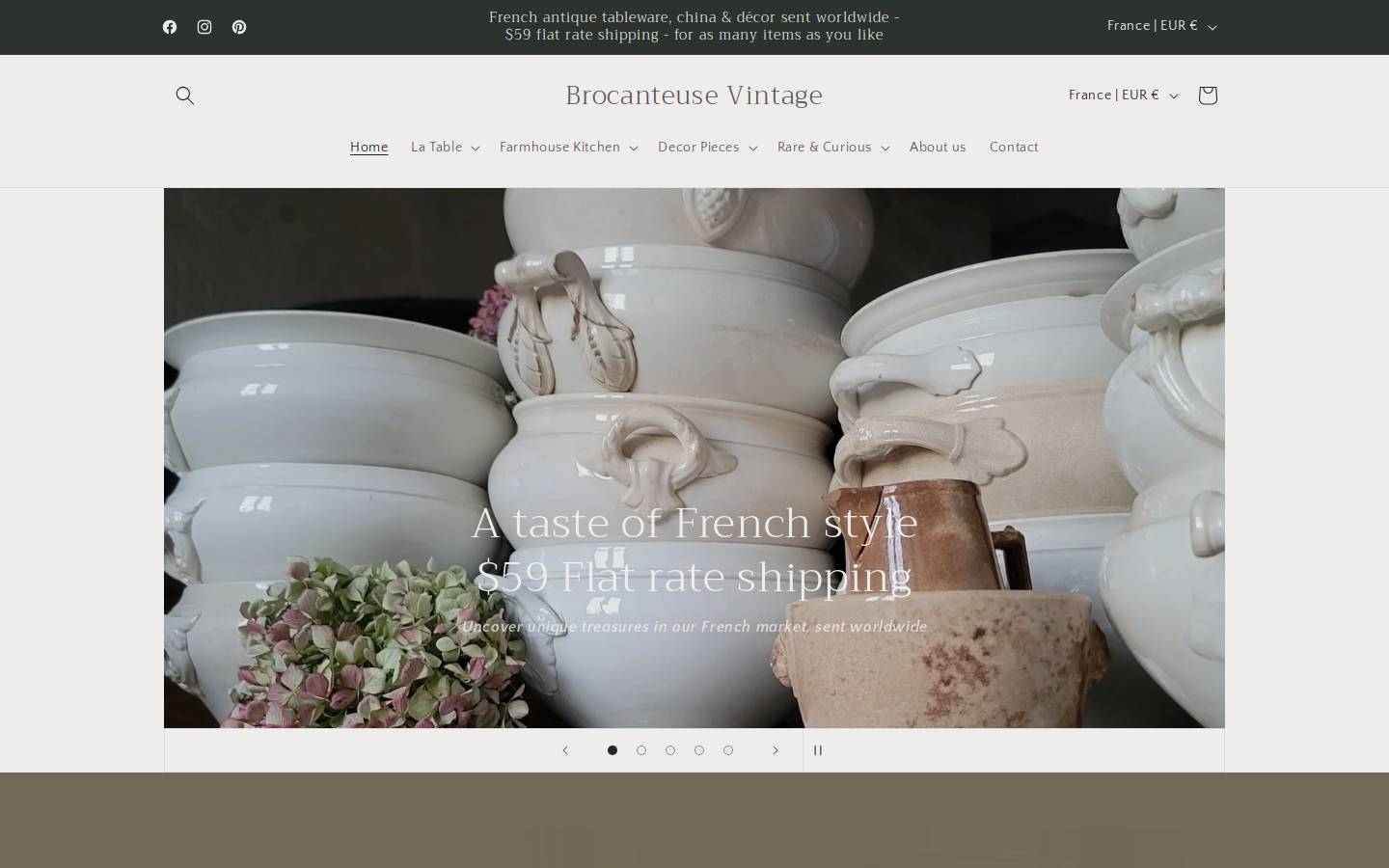 Brocanteuse Vintage homepage screenshot