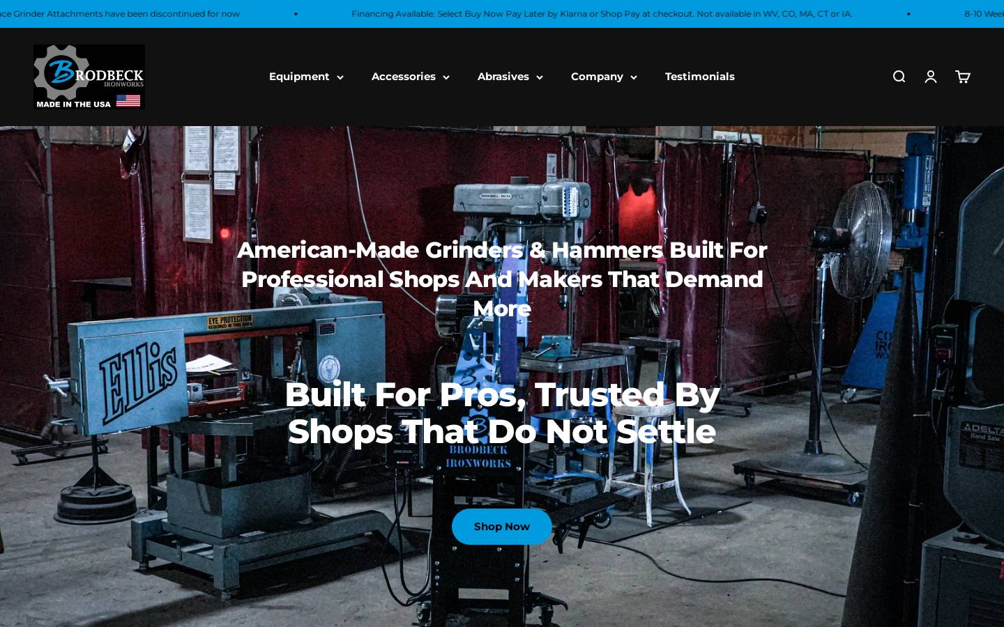 brodbeckironworks.com homepage screenshot