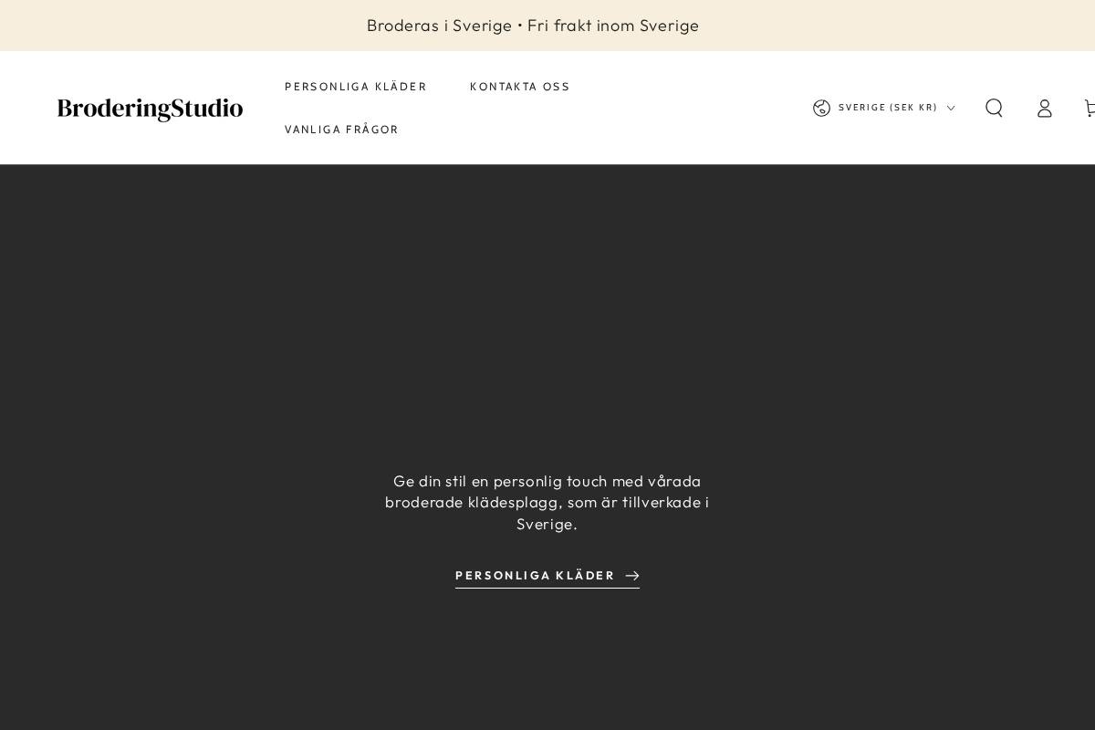 Broderingstudio homepage screenshot