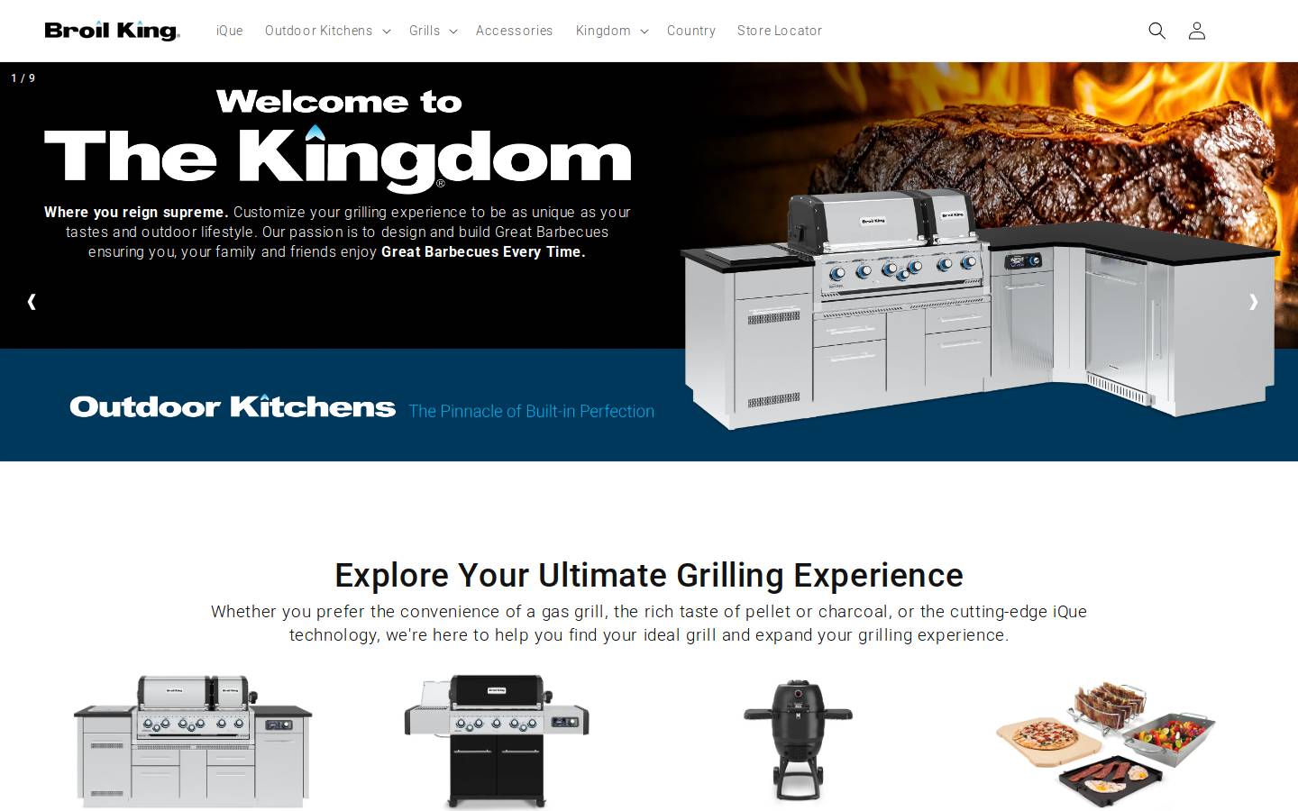 Broil King homepage screenshot