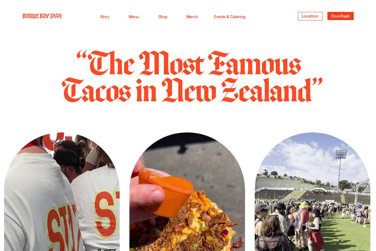 brokeboytaco.com homepage screenshot