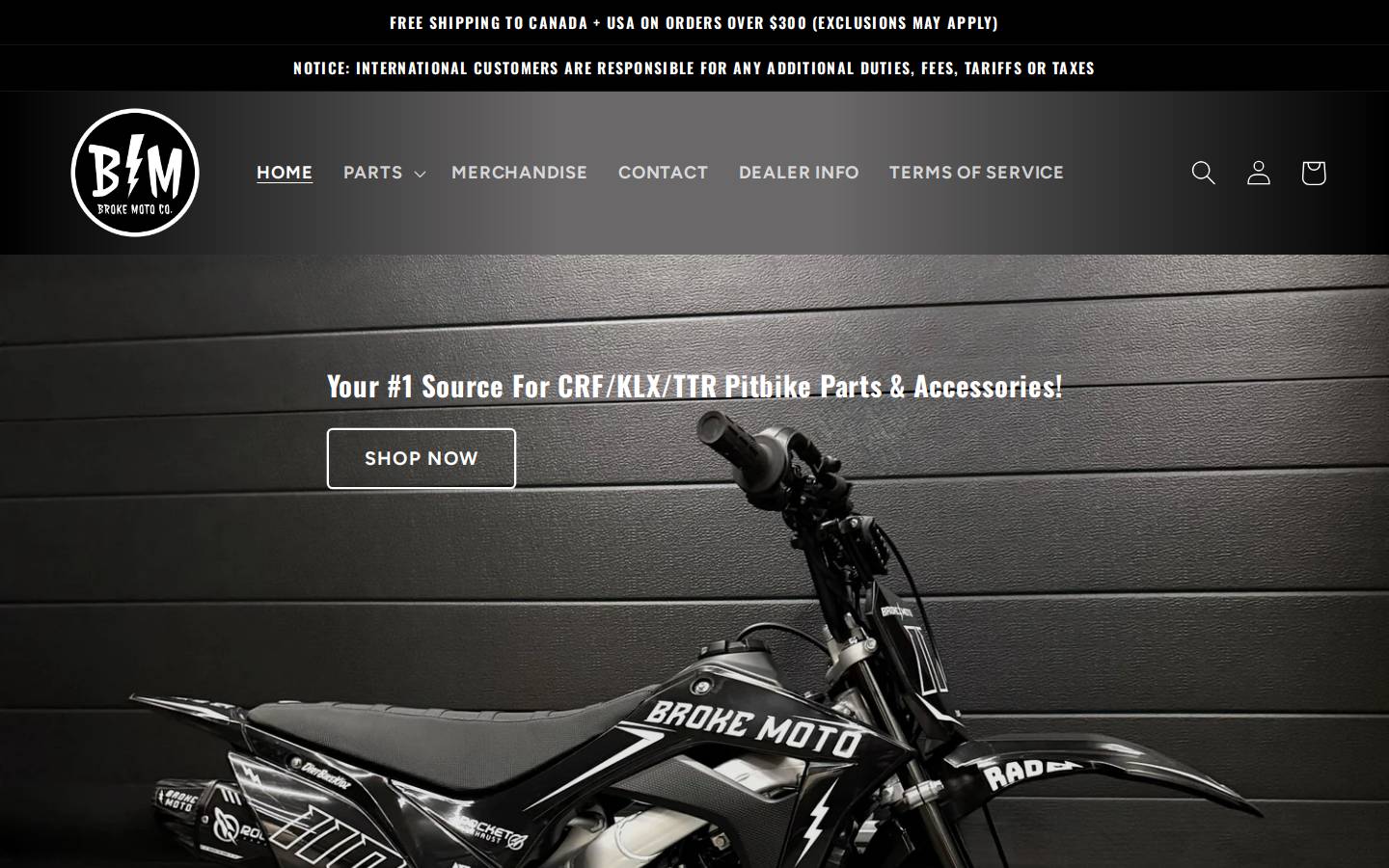 brokemoto.com homepage screenshot