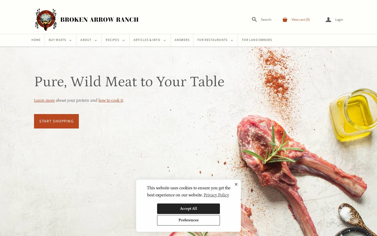 Broken Arrow Ranch homepage screenshot