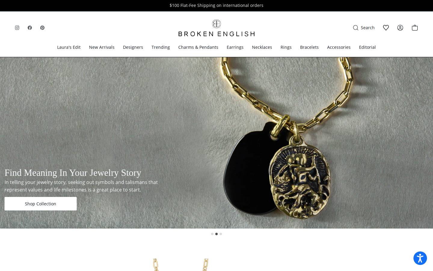brokenenglishjewelry.com homepage screenshot