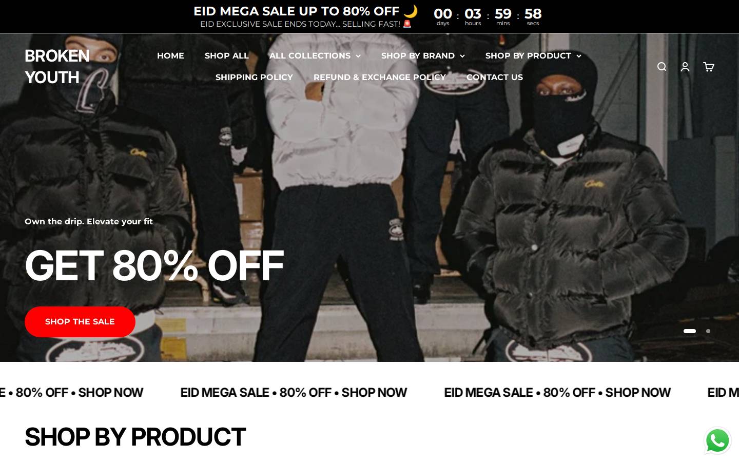 brokenyouth.store homepage screenshot