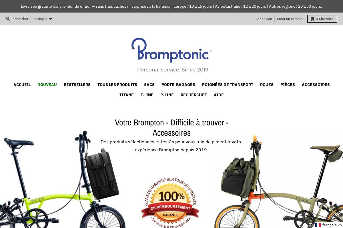 bromptonic.fr homepage screenshot