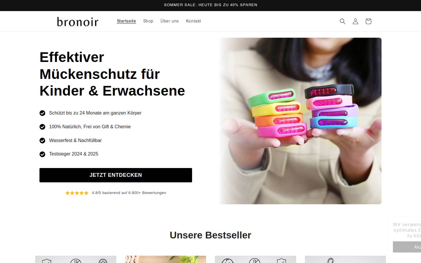 Bronoir homepage screenshot