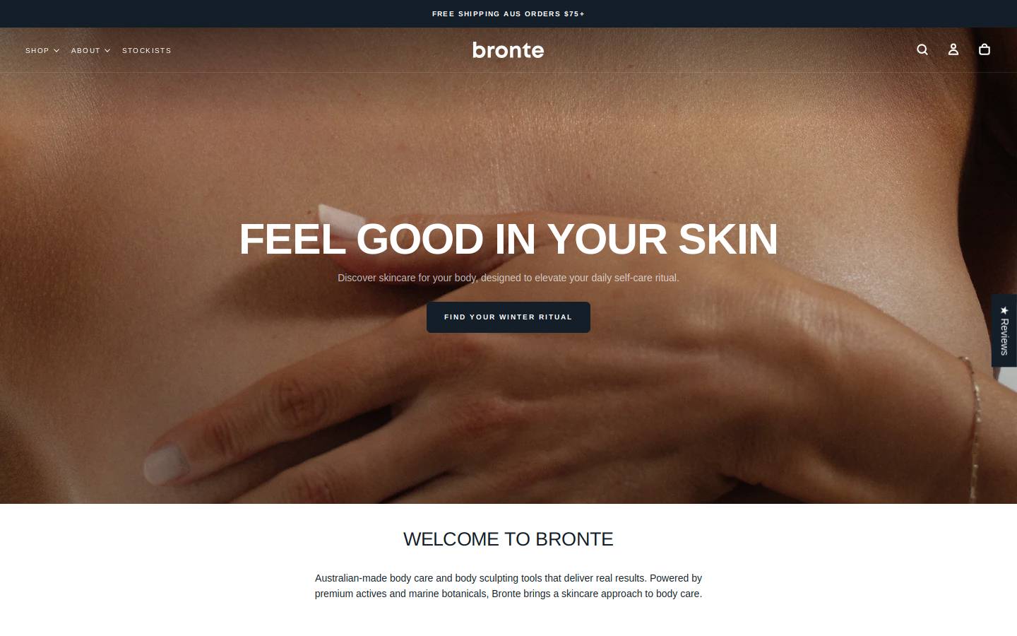 brontebodycare.com homepage screenshot