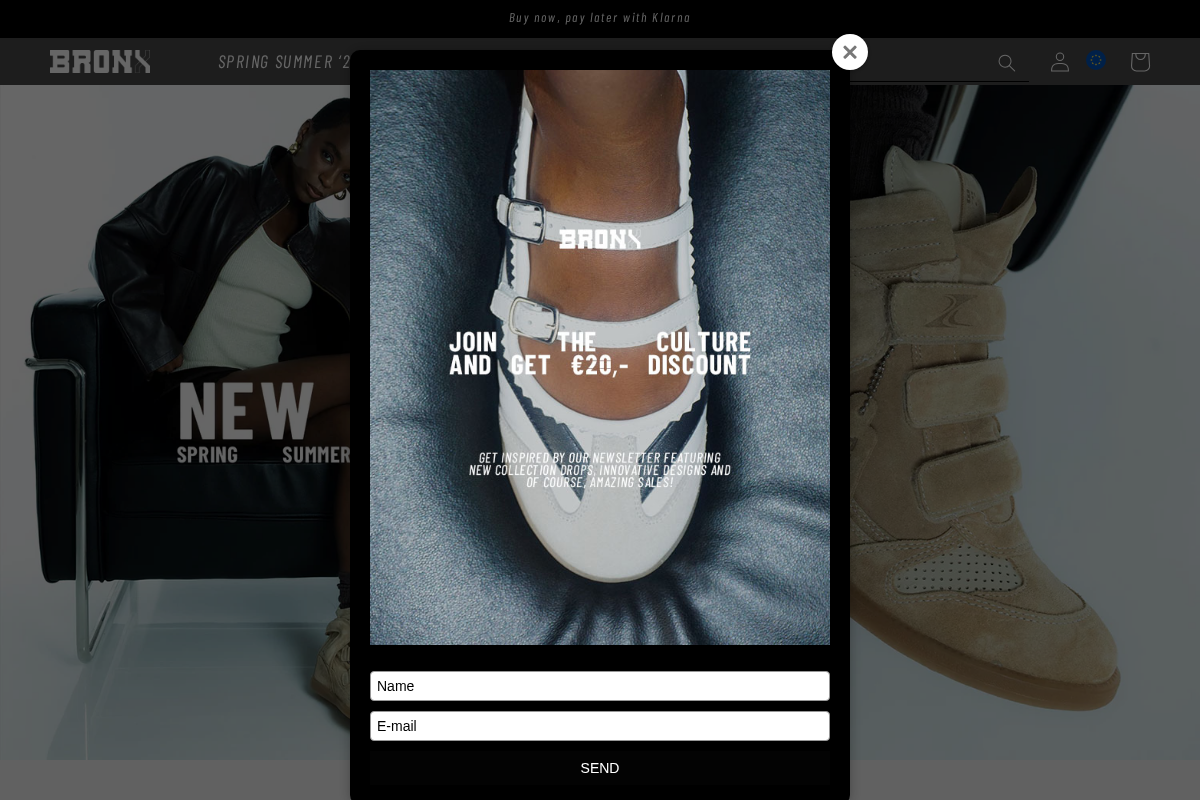 BRONX Shoes homepage screenshot