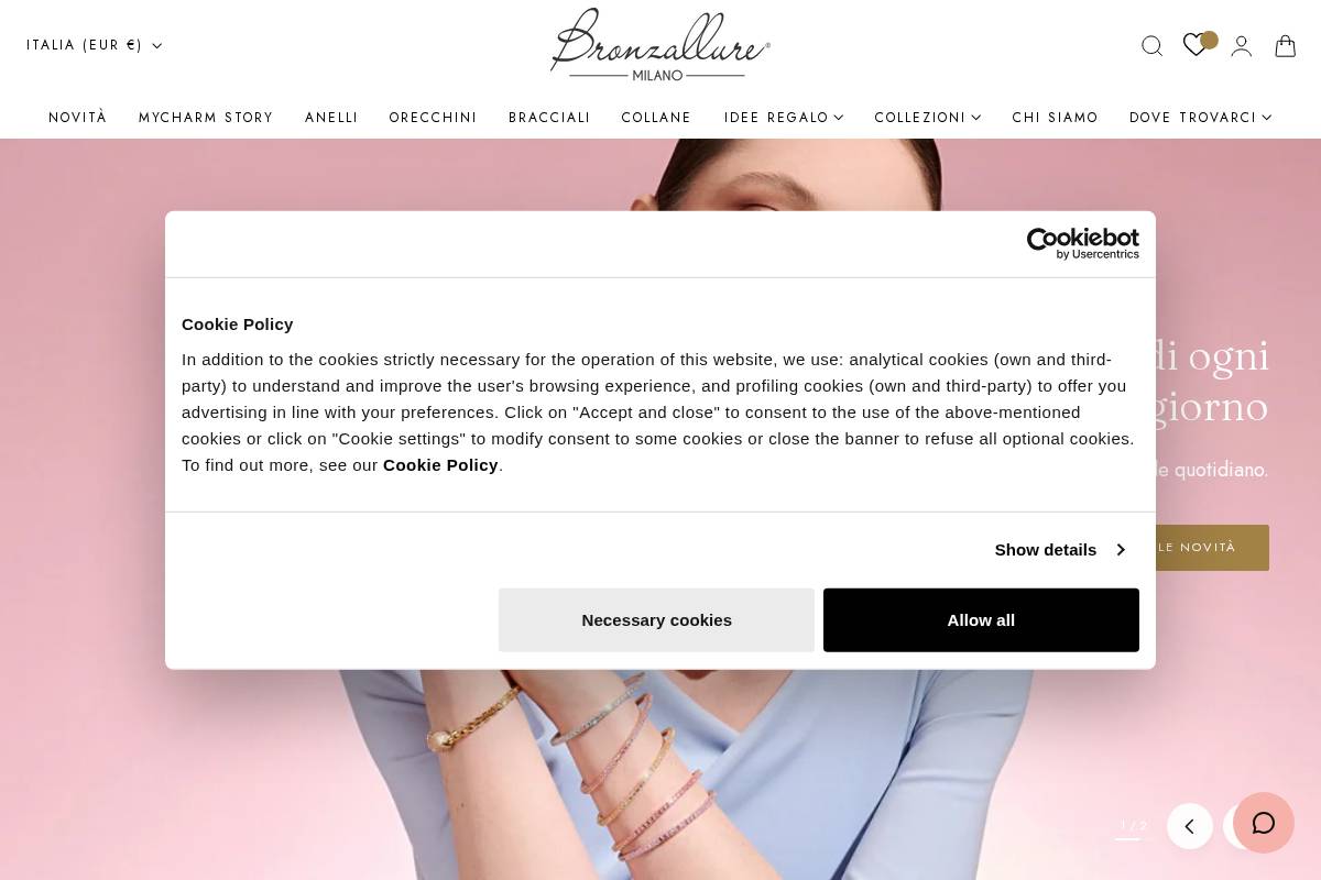 Bronzallure homepage screenshot