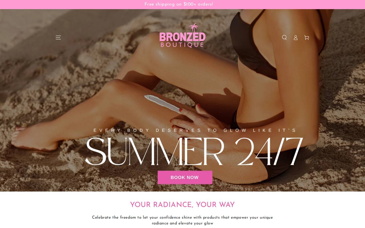 bronzedboutique.com homepage screenshot