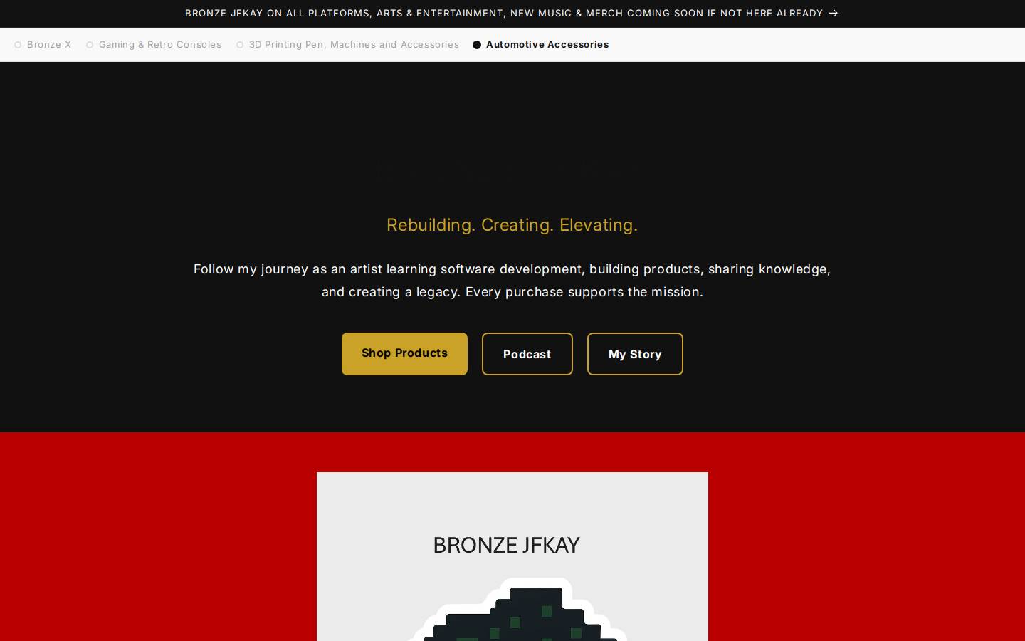 bronzejfkay.com homepage screenshot