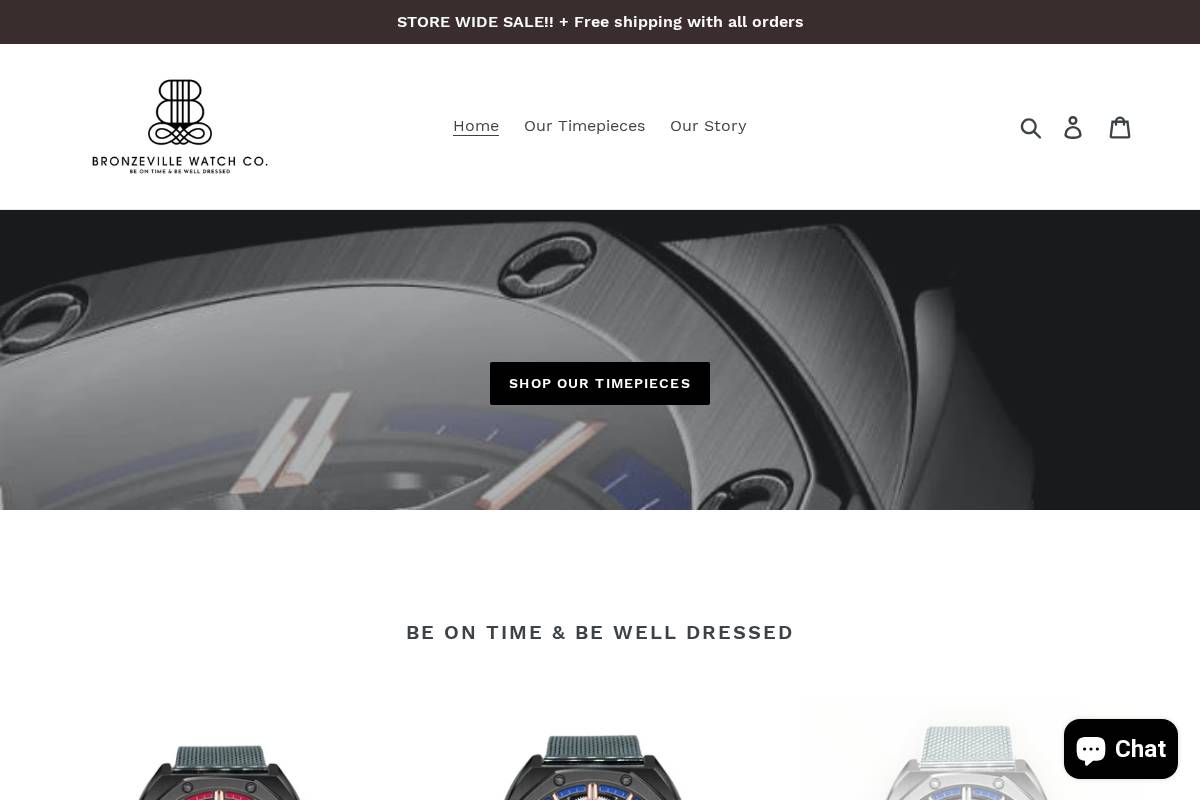 bronzevillewatchco.com homepage screenshot