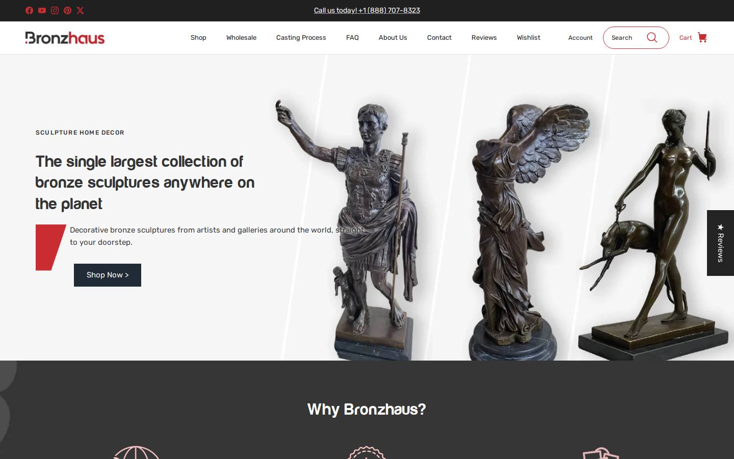 bronzhaus.com homepage screenshot