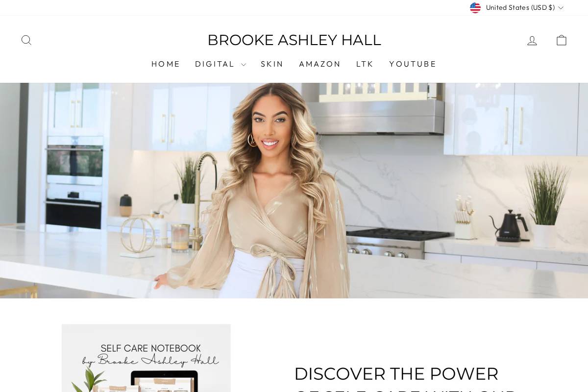 brookeashleyhall.com homepage screenshot