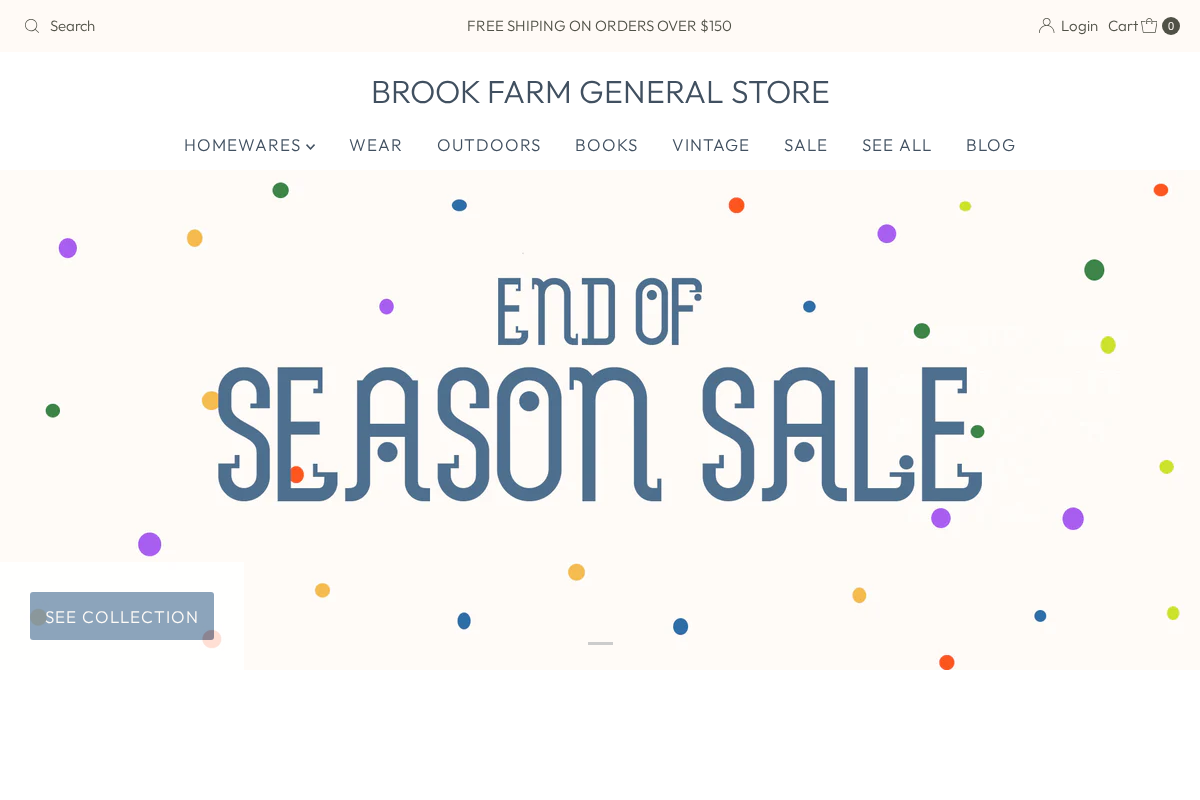 brookfarmgeneralstore.com homepage screenshot