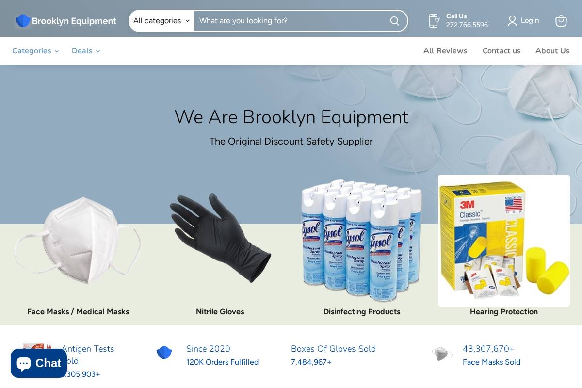 brooklyn-equipment.com homepage screenshot