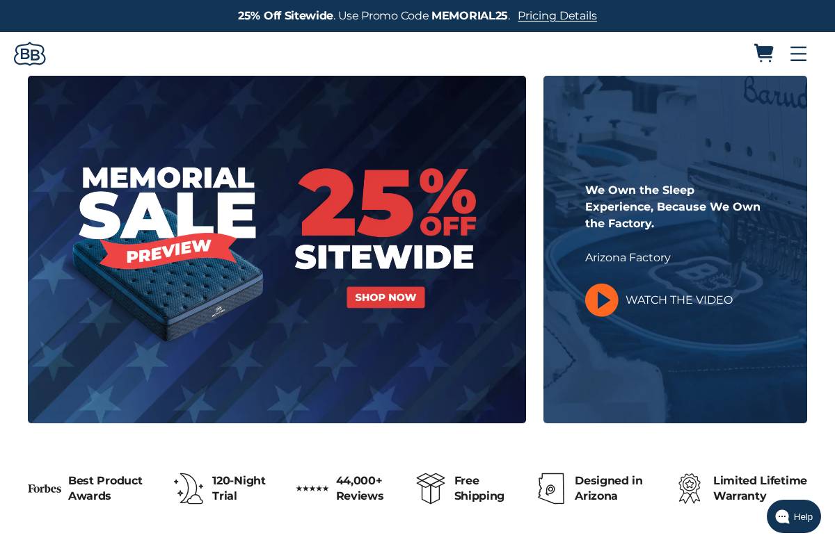 Brooklyn Bedding homepage screenshot