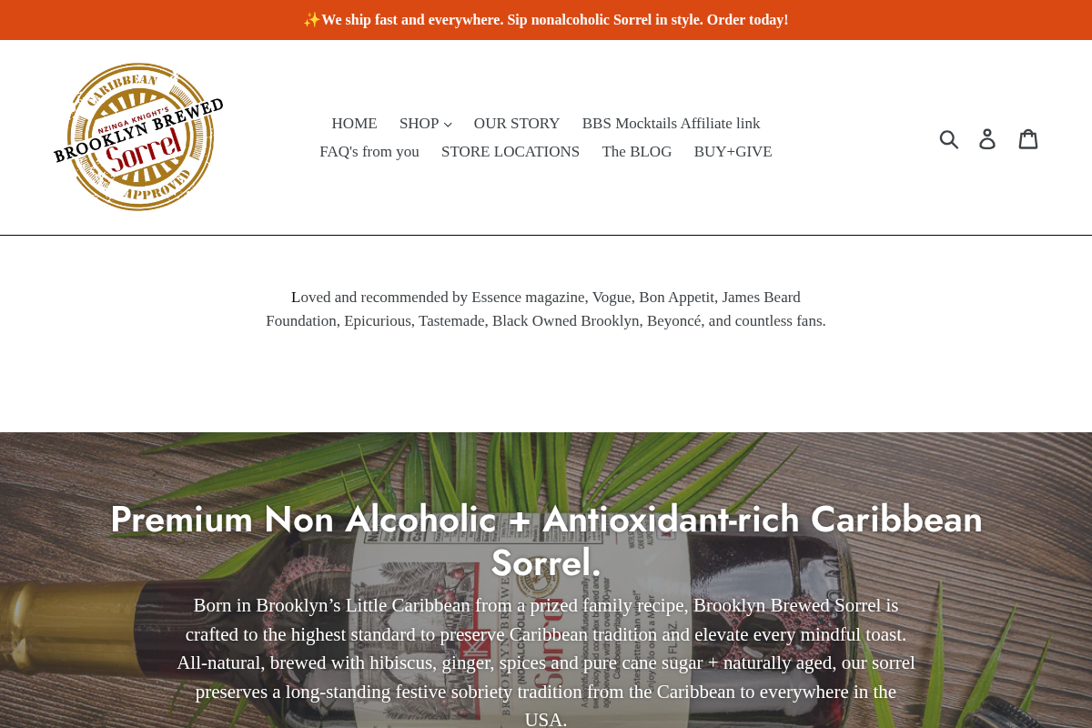 Brooklyn Brewed Sorrel homepage screenshot