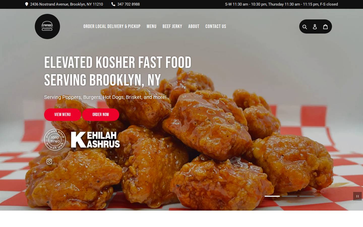 brooklyncanteen.com homepage screenshot