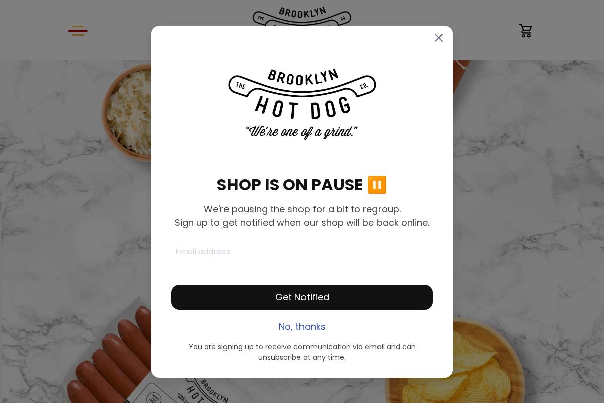 brooklynhotdogcompany.com homepage screenshot