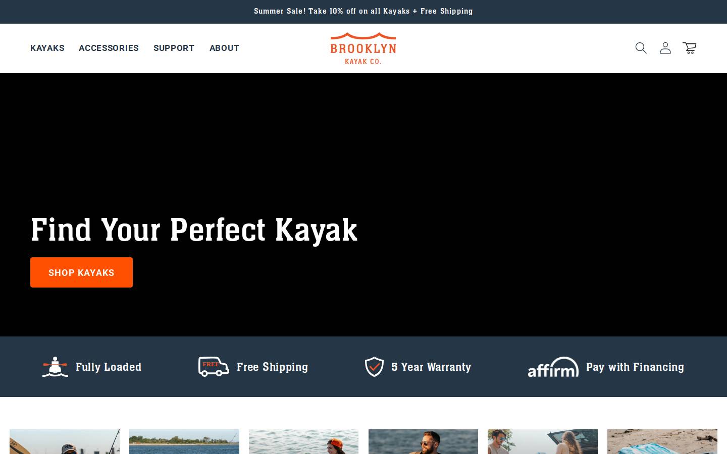 BrooklynKayak homepage screenshot