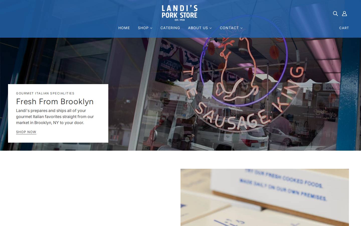 Landi's Pork Store homepage screenshot