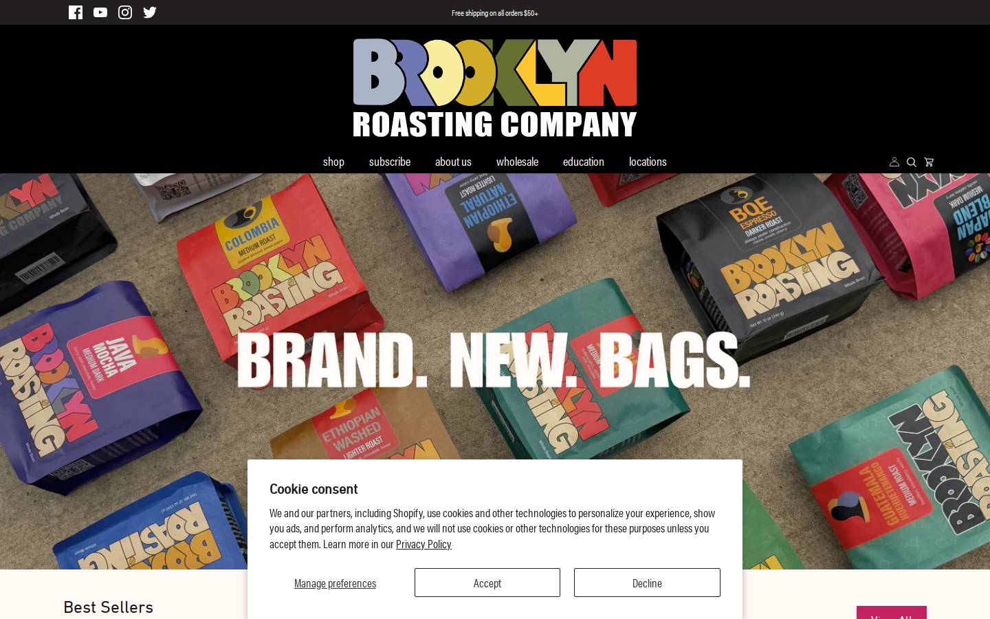 brooklynroasting.com homepage screenshot