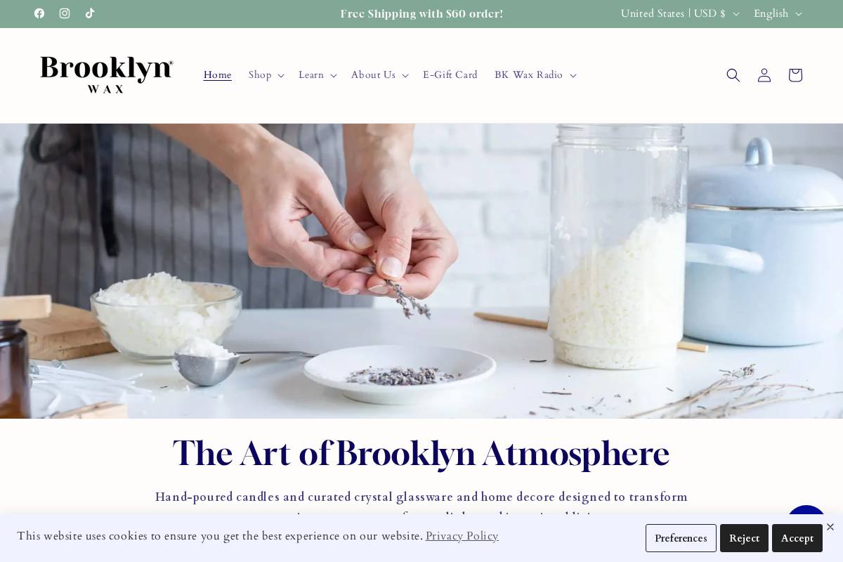 brooklynwax.co homepage screenshot