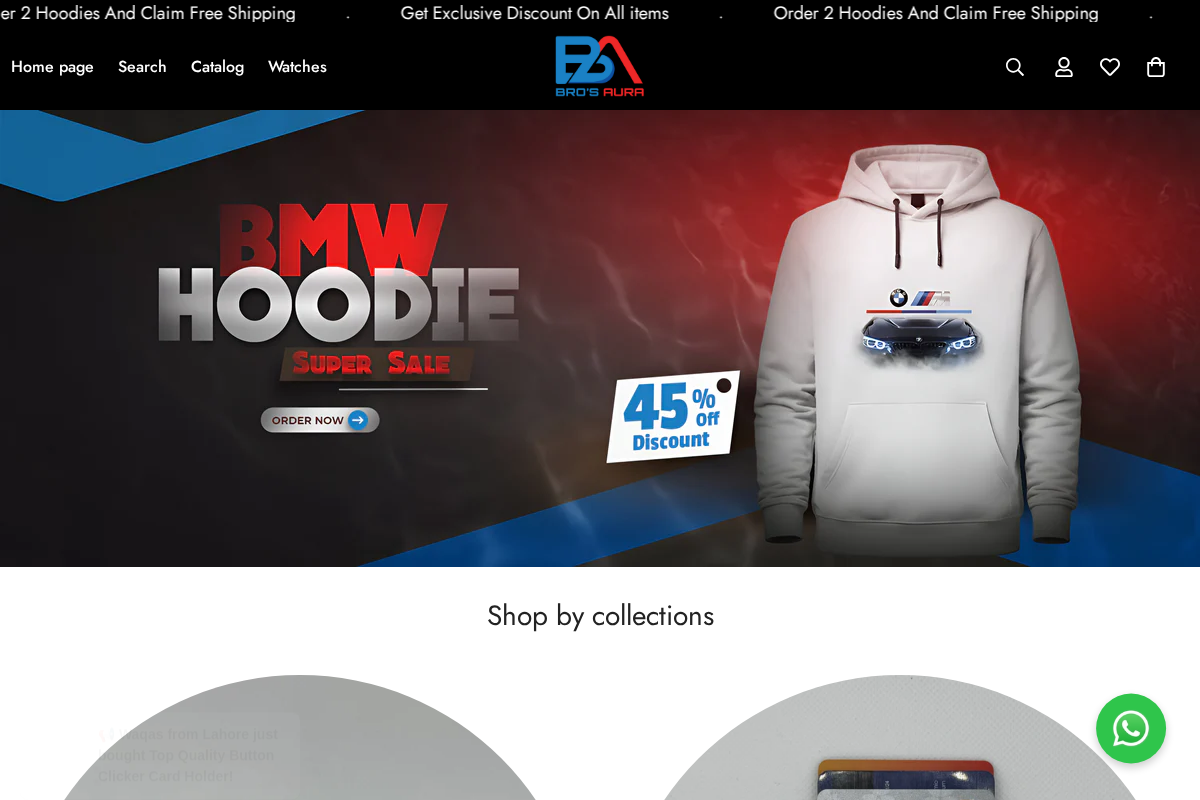 Bro's Aura homepage screenshot