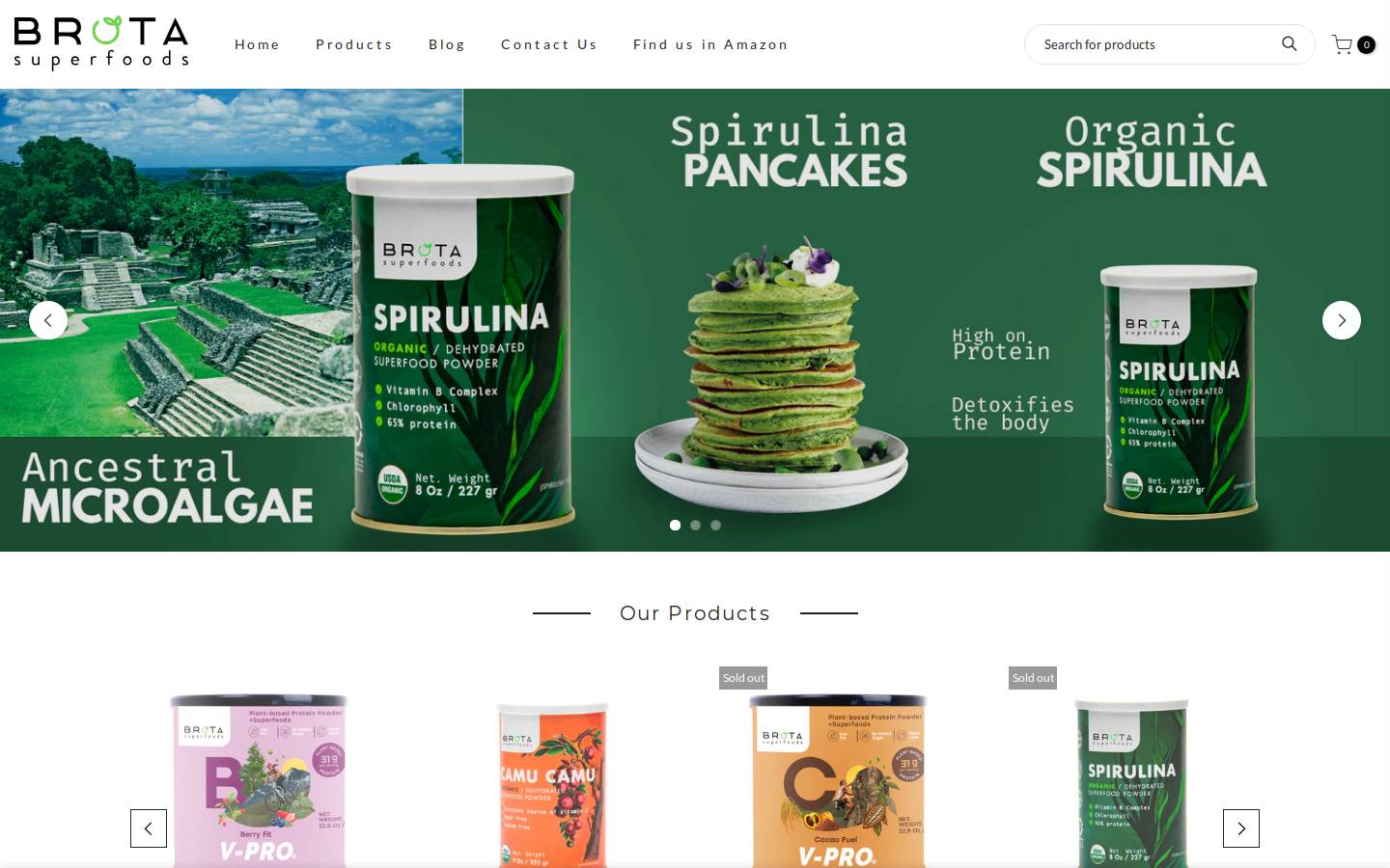 brotasuperfoods.com homepage screenshot