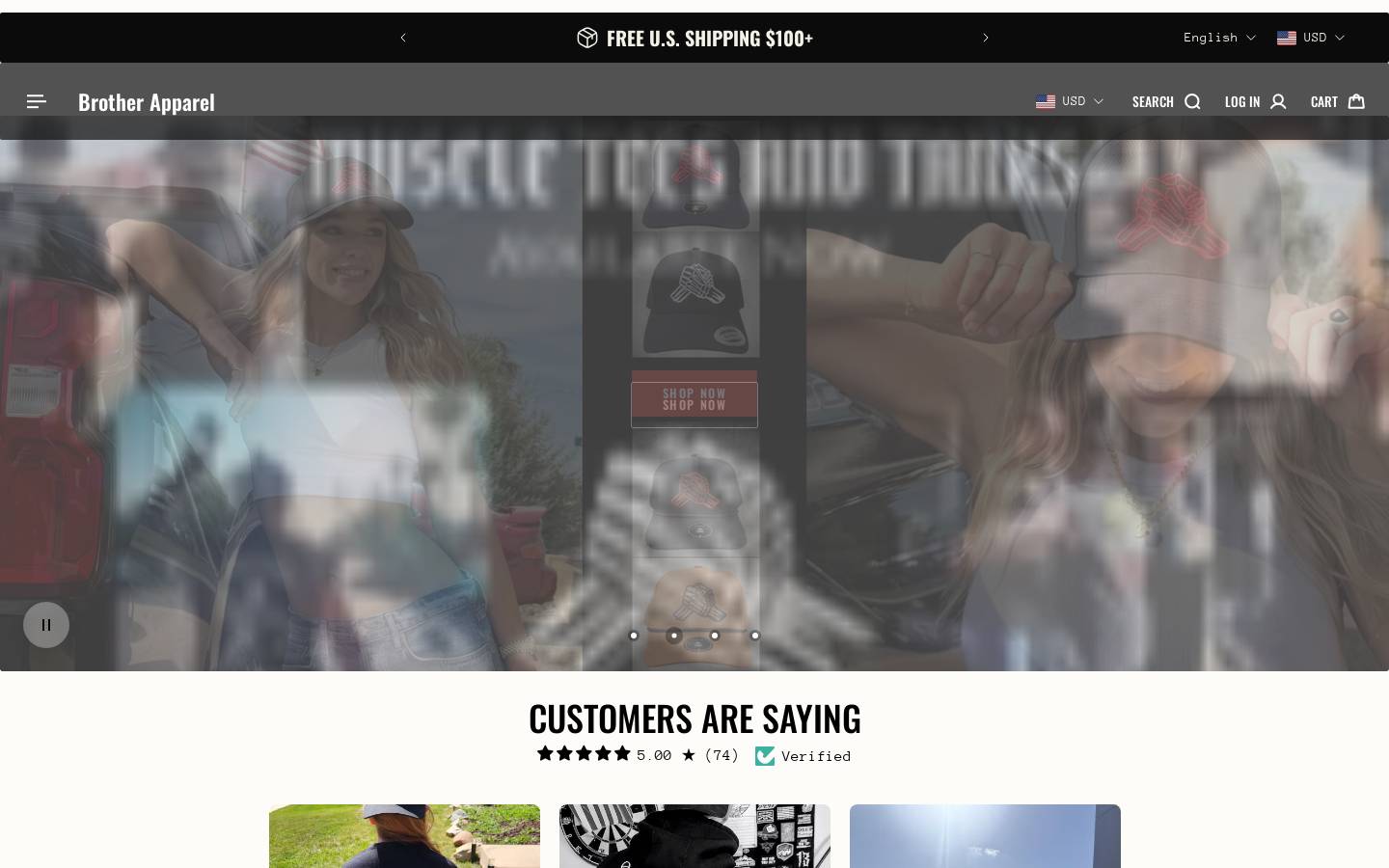 brotherapparel.com homepage screenshot