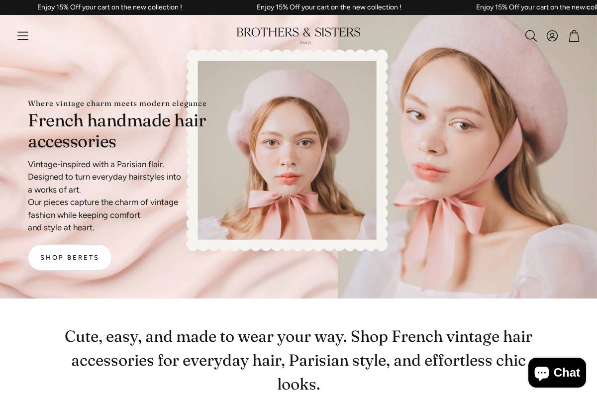 Brothers & Sisters Paris homepage screenshot