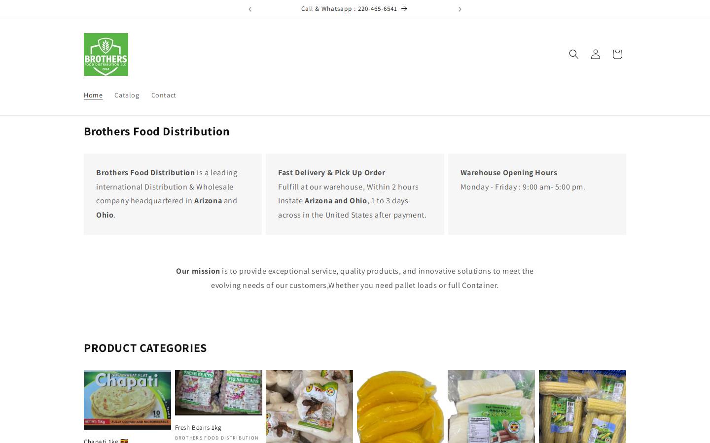 brothersfooddistribution.com homepage screenshot