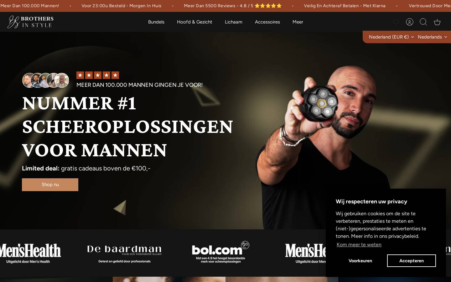 Brothers in Style homepage screenshot