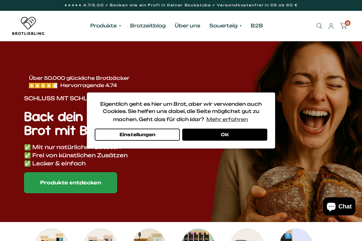 Brotliebling homepage screenshot