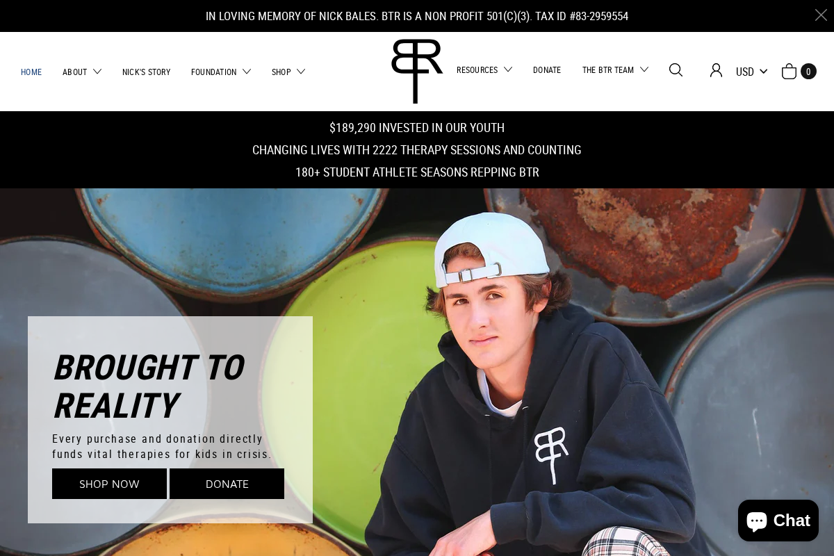 Brought To Reality homepage screenshot