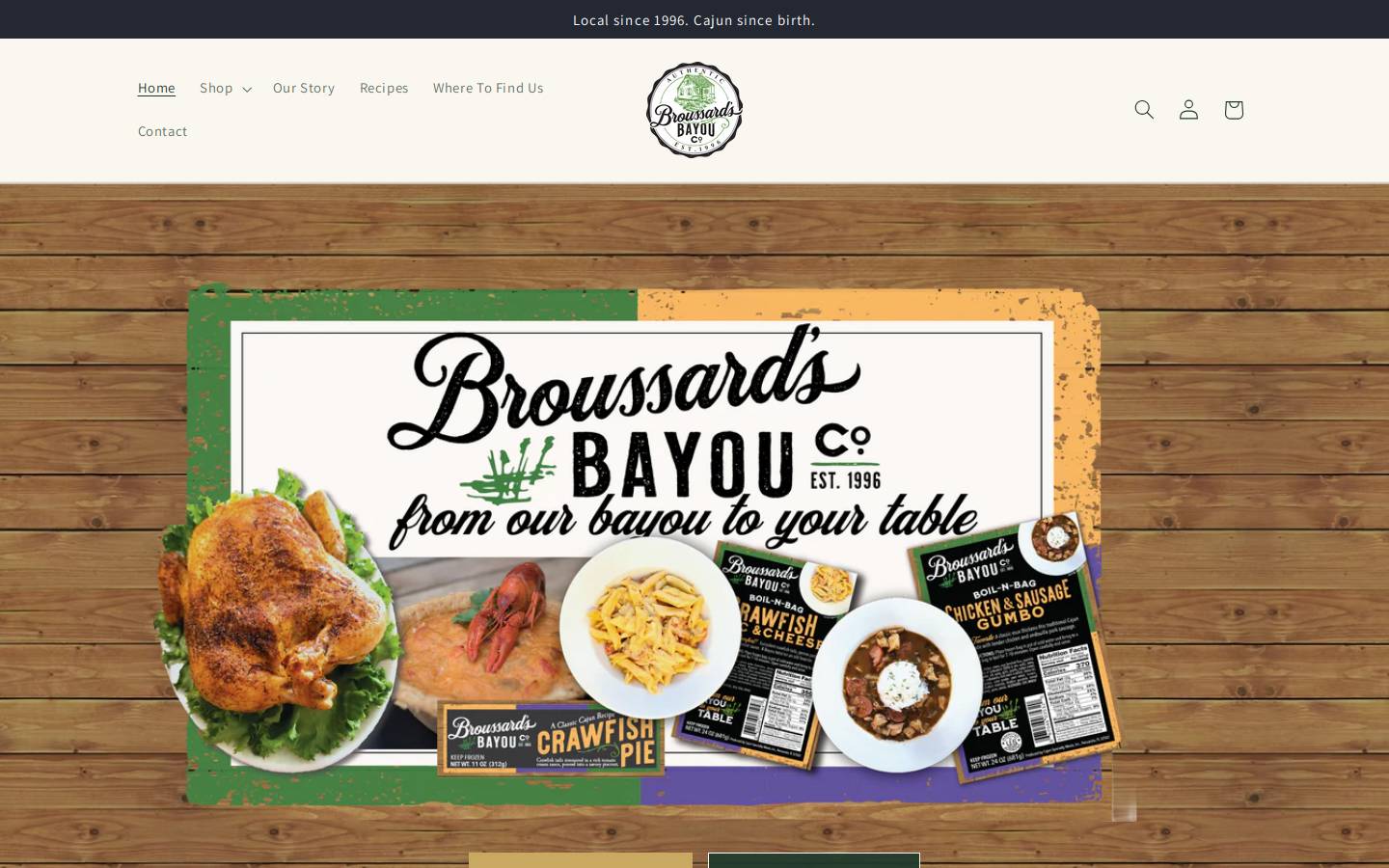 broussardsbayouco.com homepage screenshot