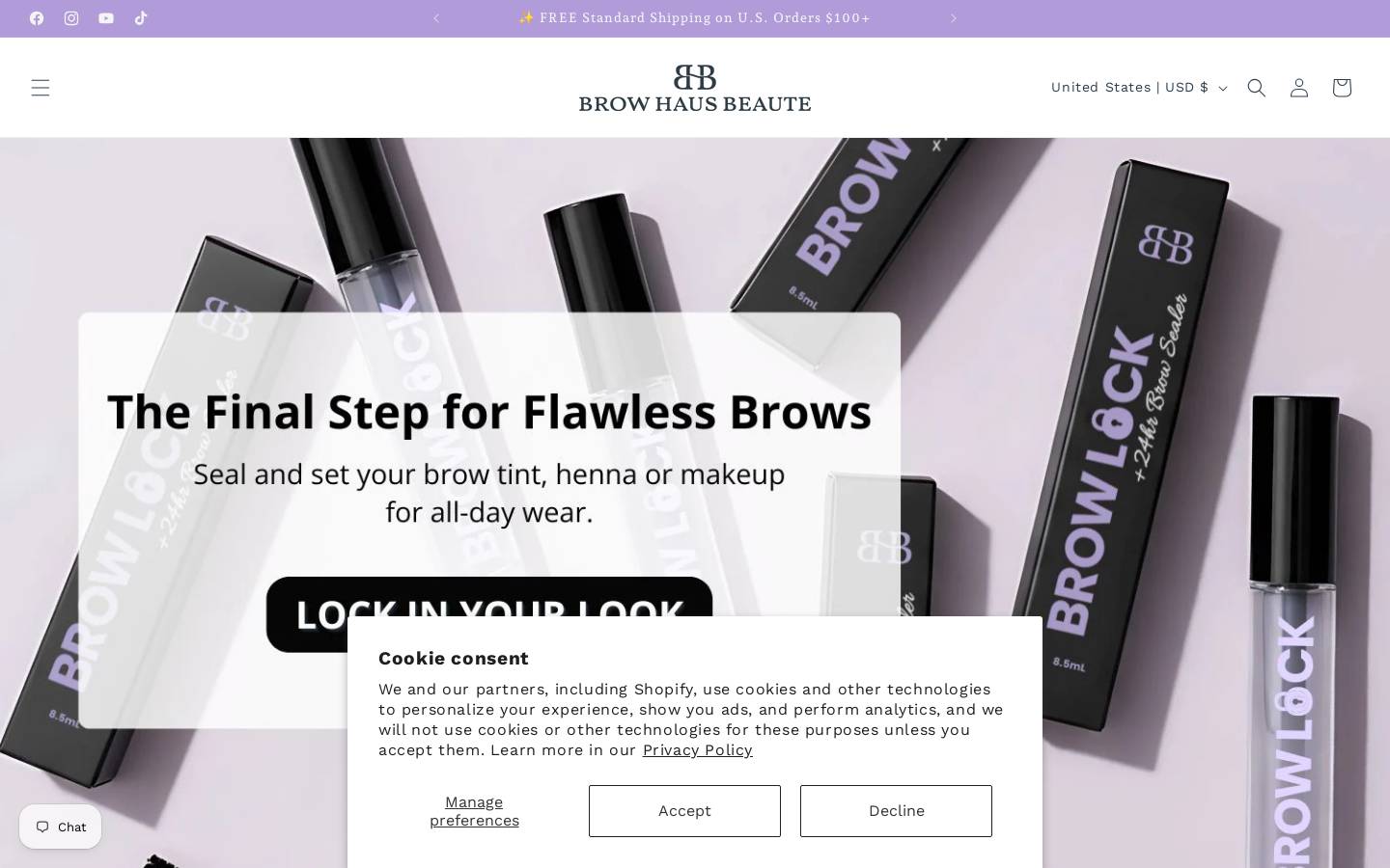 browhausbeaute.com homepage screenshot