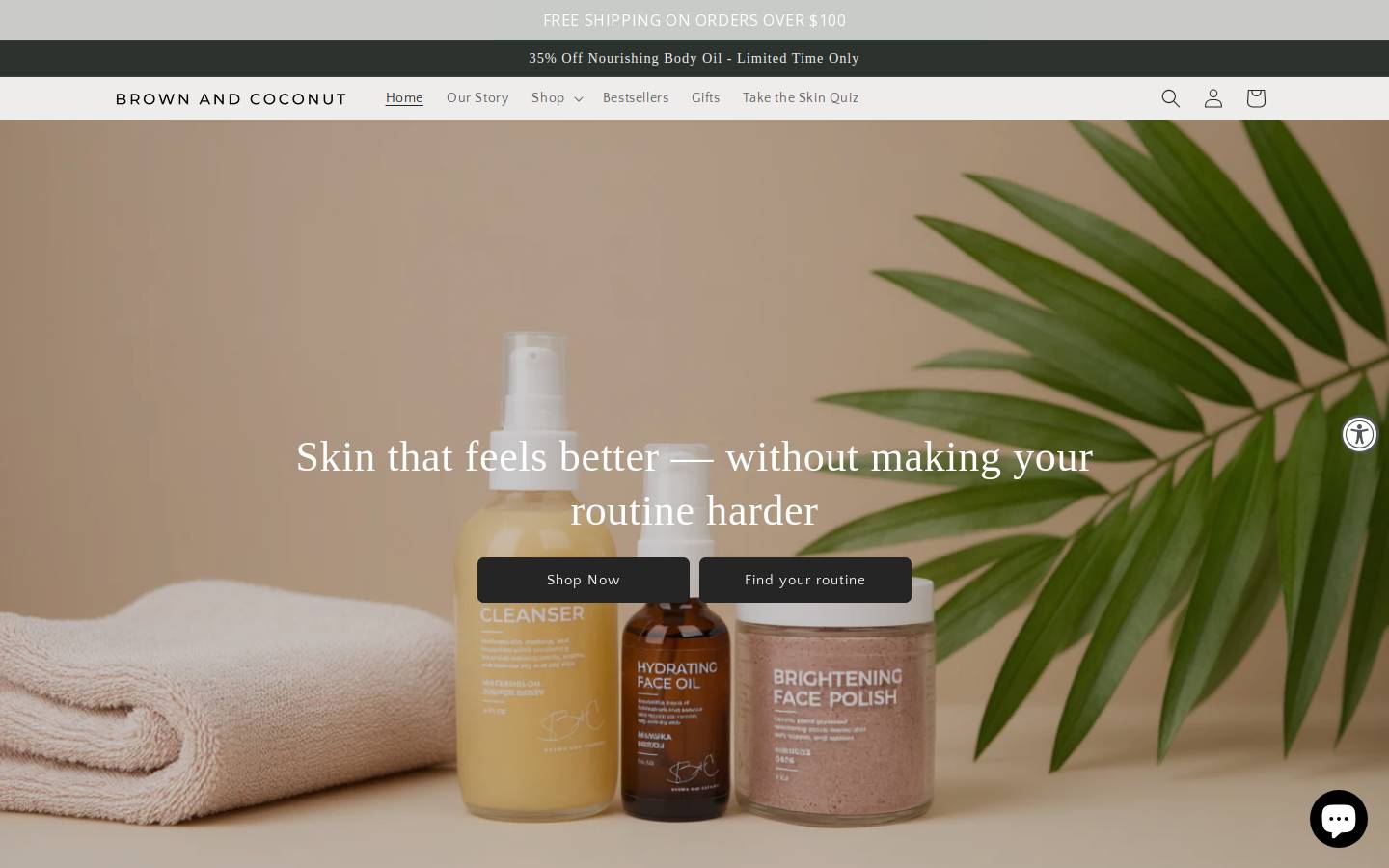 brownandcoconut.com homepage screenshot