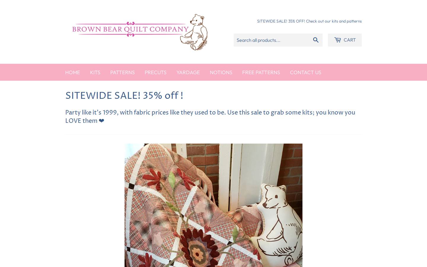 brownbearquiltcompany.com homepage screenshot