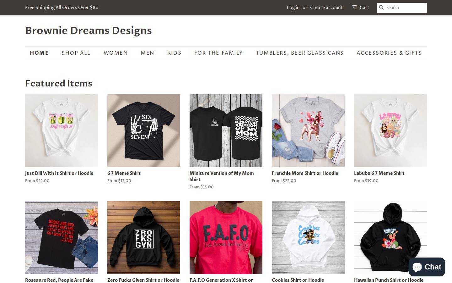 browniedreamsdesigns.com homepage screenshot
