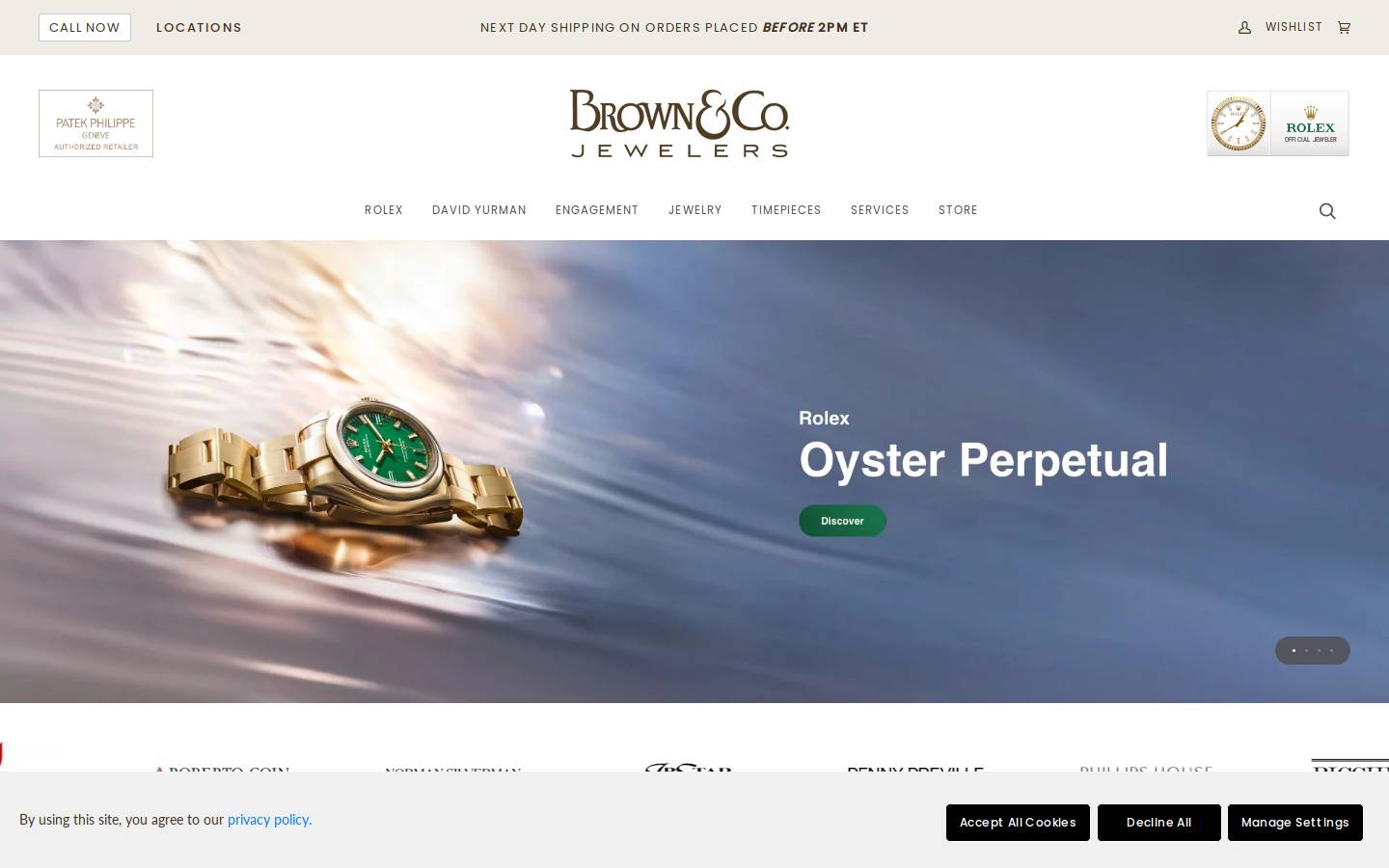 Brownjewelers homepage screenshot